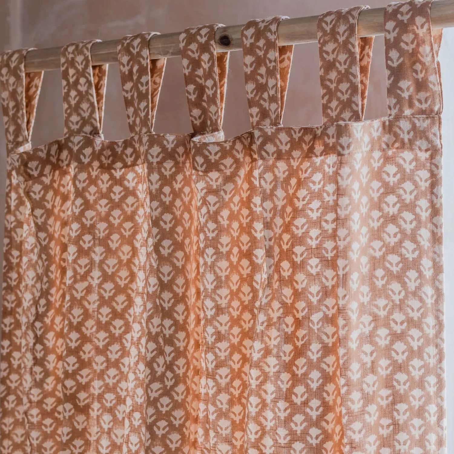 Graham & Green Floral Block Printed Single Curtains