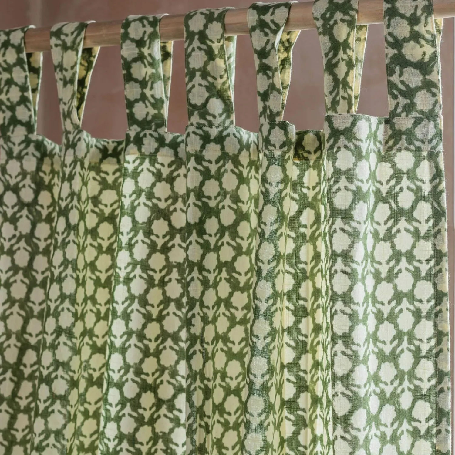 Graham & Green Floral Block Printed Single Curtains