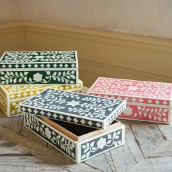 Graham & Green Floral Inlay Boxes