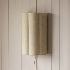 Graham & Green Fluted Natural Linen Wall Lamp