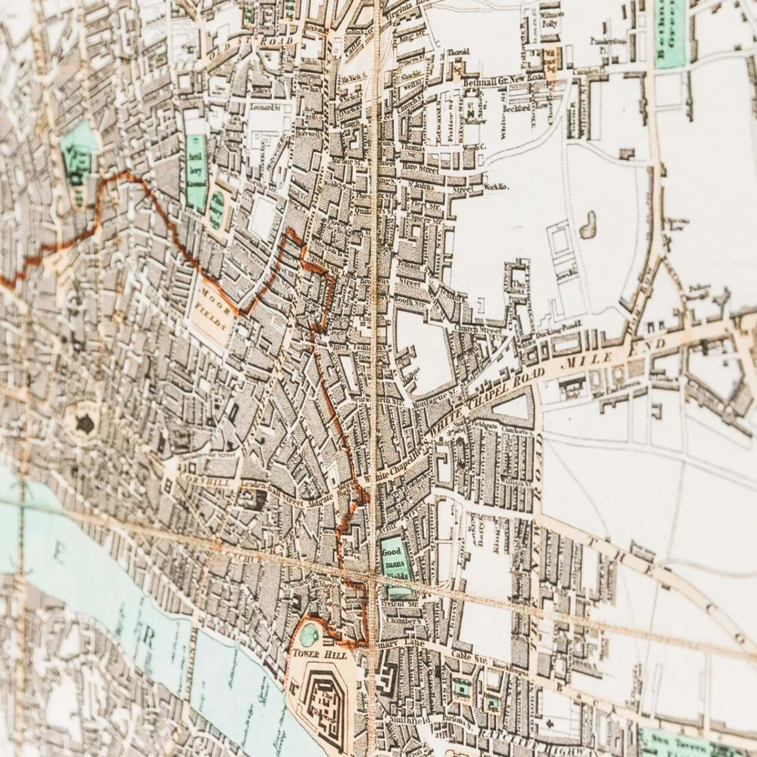 Graham & Green Framed River Thames Map