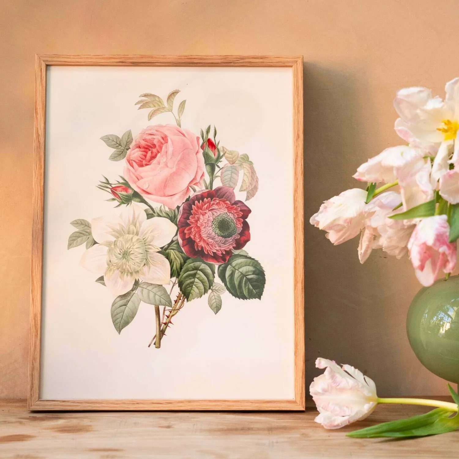Graham & Green Framed Rose Anemonastrum Clematis Print