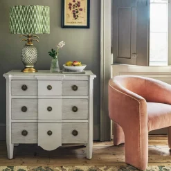 Graham & Green Freja Swedish Distressed Three Door Chest of Drawers