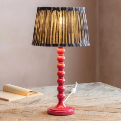 Graham & Green Freya Red Table Lamp