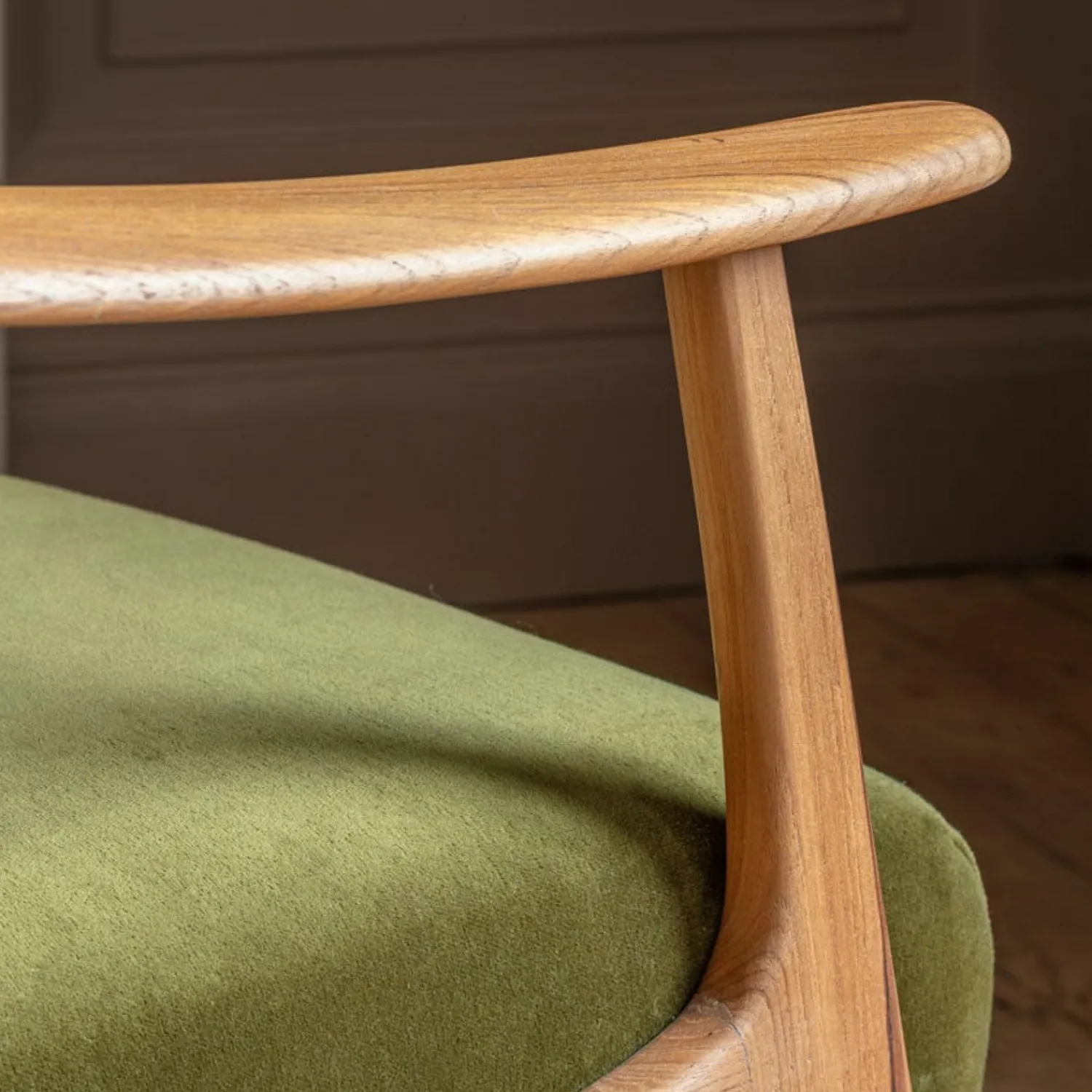 Graham & Green Gabe Olive Velvet Armchair