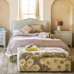 Graham & Green Genevieve Natural Linen King Size Bed