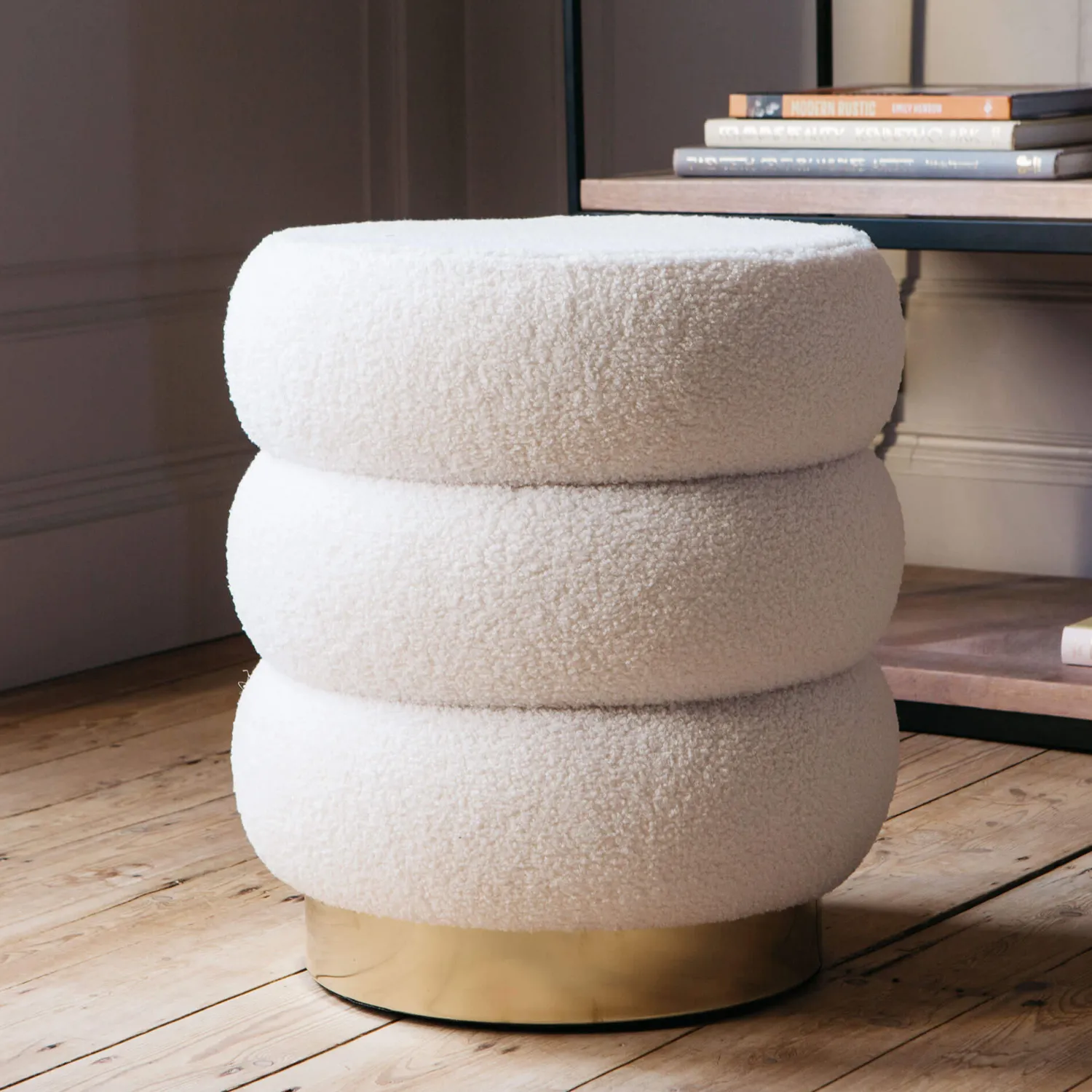 Graham & Green Gio White Teddy Stool