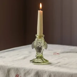 Graham & Green Glass Fish Candle Holders