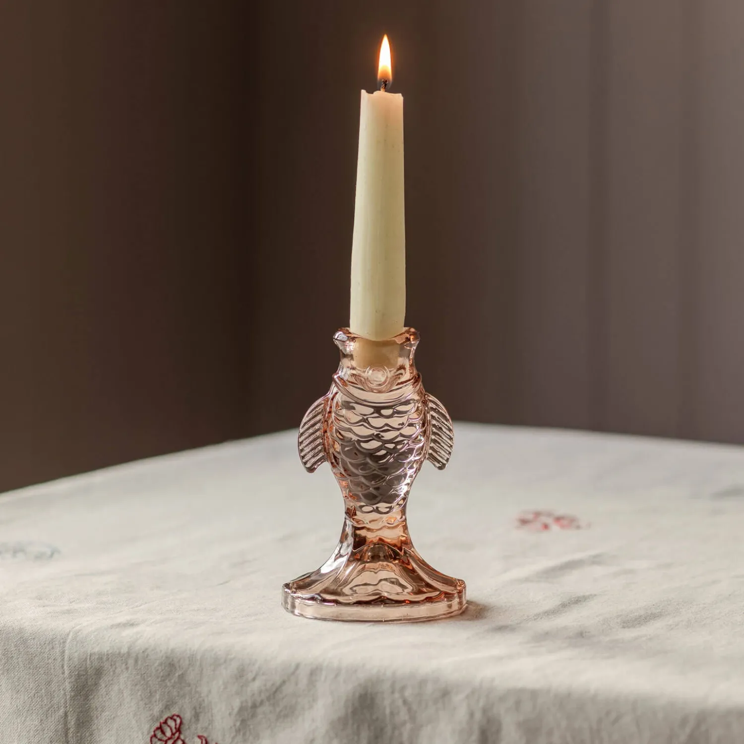Graham & Green Glass Fish Candle Holders