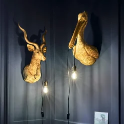 Graham & Green Gold Antelope Wall Light