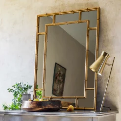 Graham & Green Gold Bamboo Mirror
