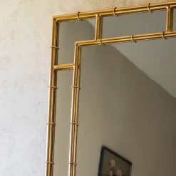 Graham & Green Gold Bamboo Mirror