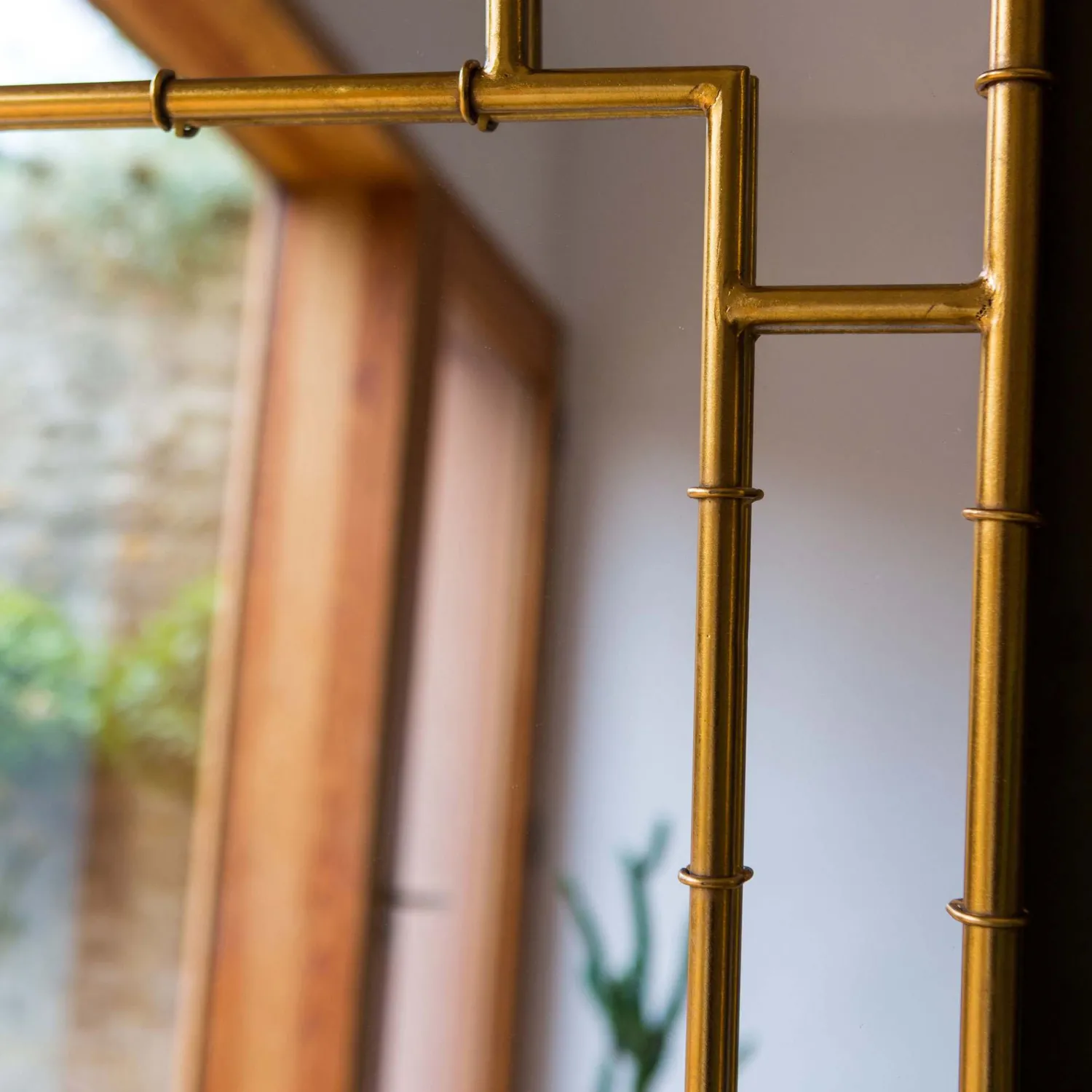 Graham & Green Gold Bamboo Mirror
