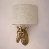 Graham & Green Gold Giraffe Wall Light With Shade
