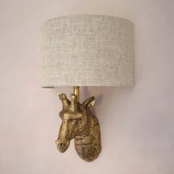 Graham & Green Gold Giraffe Wall Light With Shade
