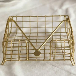 Graham & Green Gold Mesh Napkin Holder