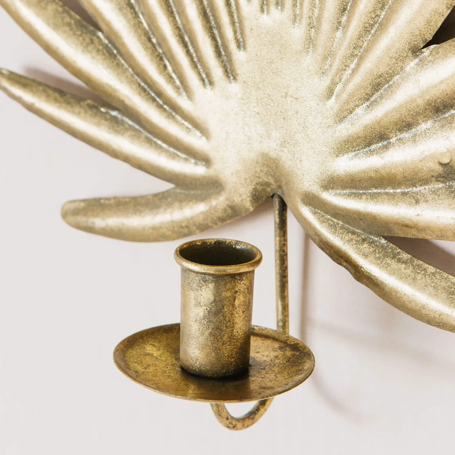 Graham & Green Gold Palm Candle Holder Wall Sconce