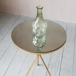 Graham & Green Gold Tripod Mirrored Table