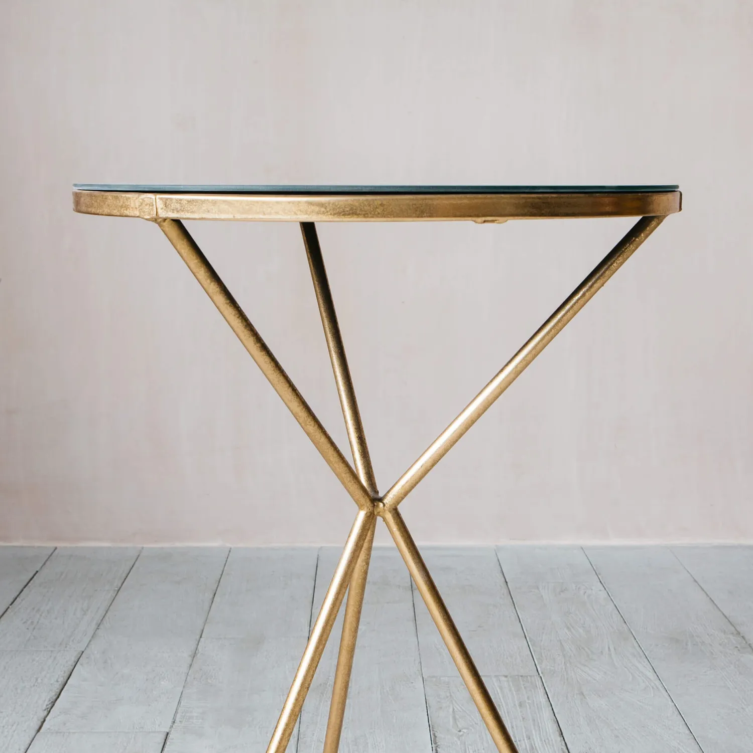 Graham & Green Gold Tripod Mirrored Table