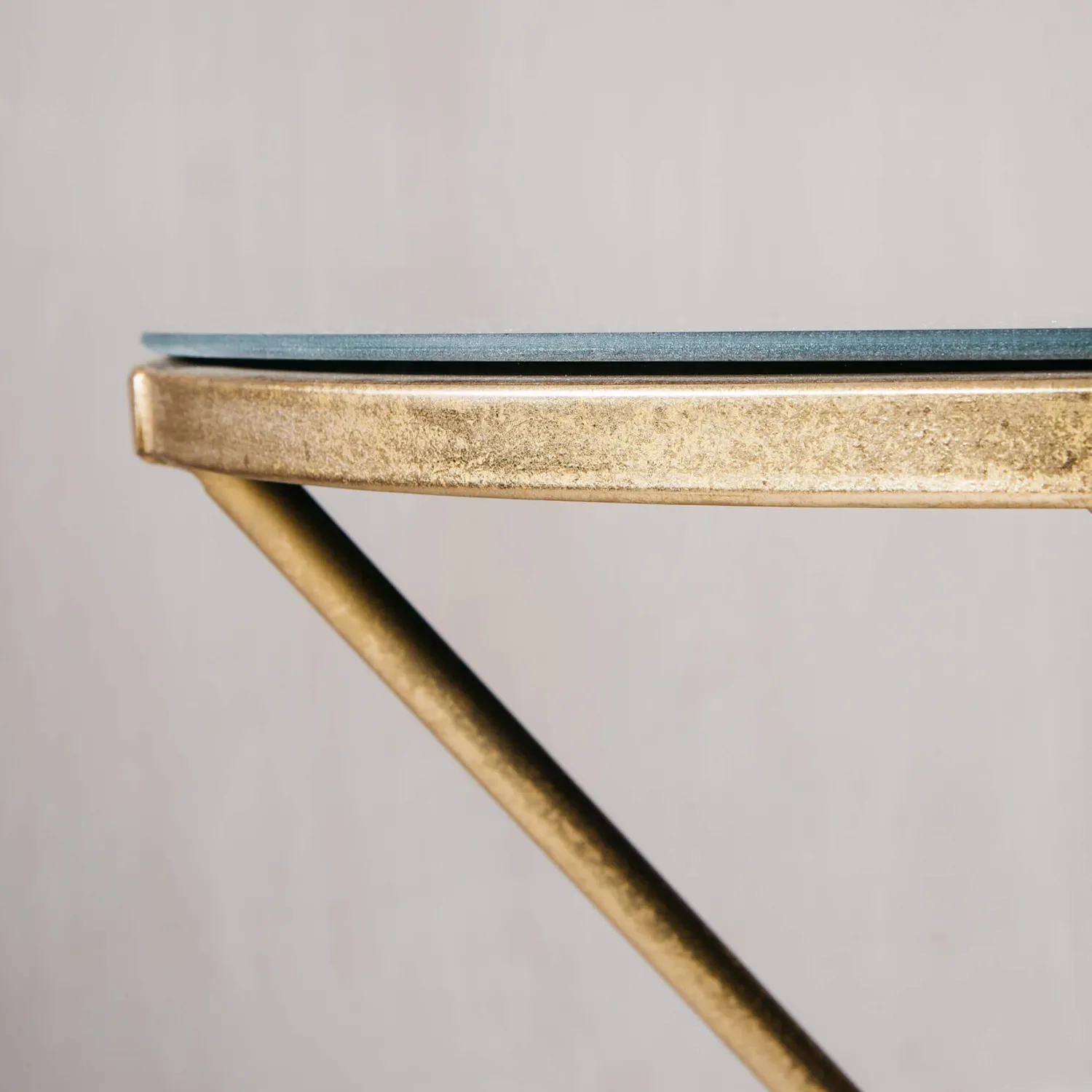 Graham & Green Gold Tripod Mirrored Table