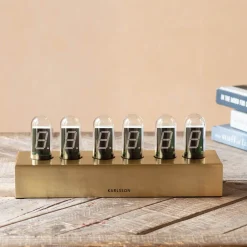 Graham & Green Gold Tubes Table Clock