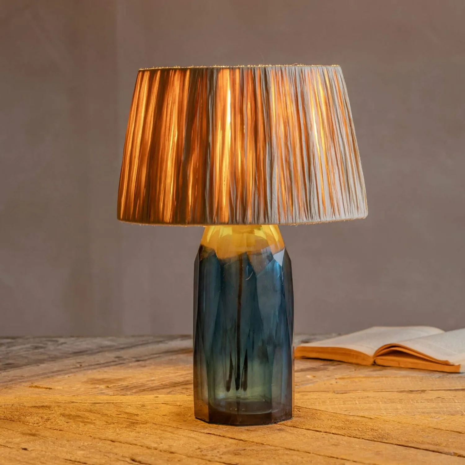 Graham & Green Granville Lagoon Glass Table Lamp