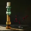 Graham & Green Green and Brown Glass Candle Holder