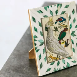 Graham & Green Green and White Aztec Bone Frame