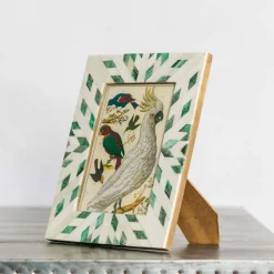Graham & Green Green and White Aztec Bone Frame