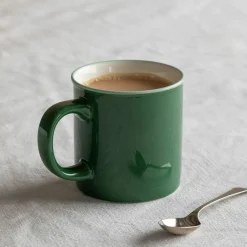 Graham & Green Green and White Ceramic Mug