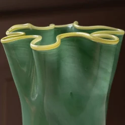 Graham & Green Green and Yellow Ruffle Vase - Large