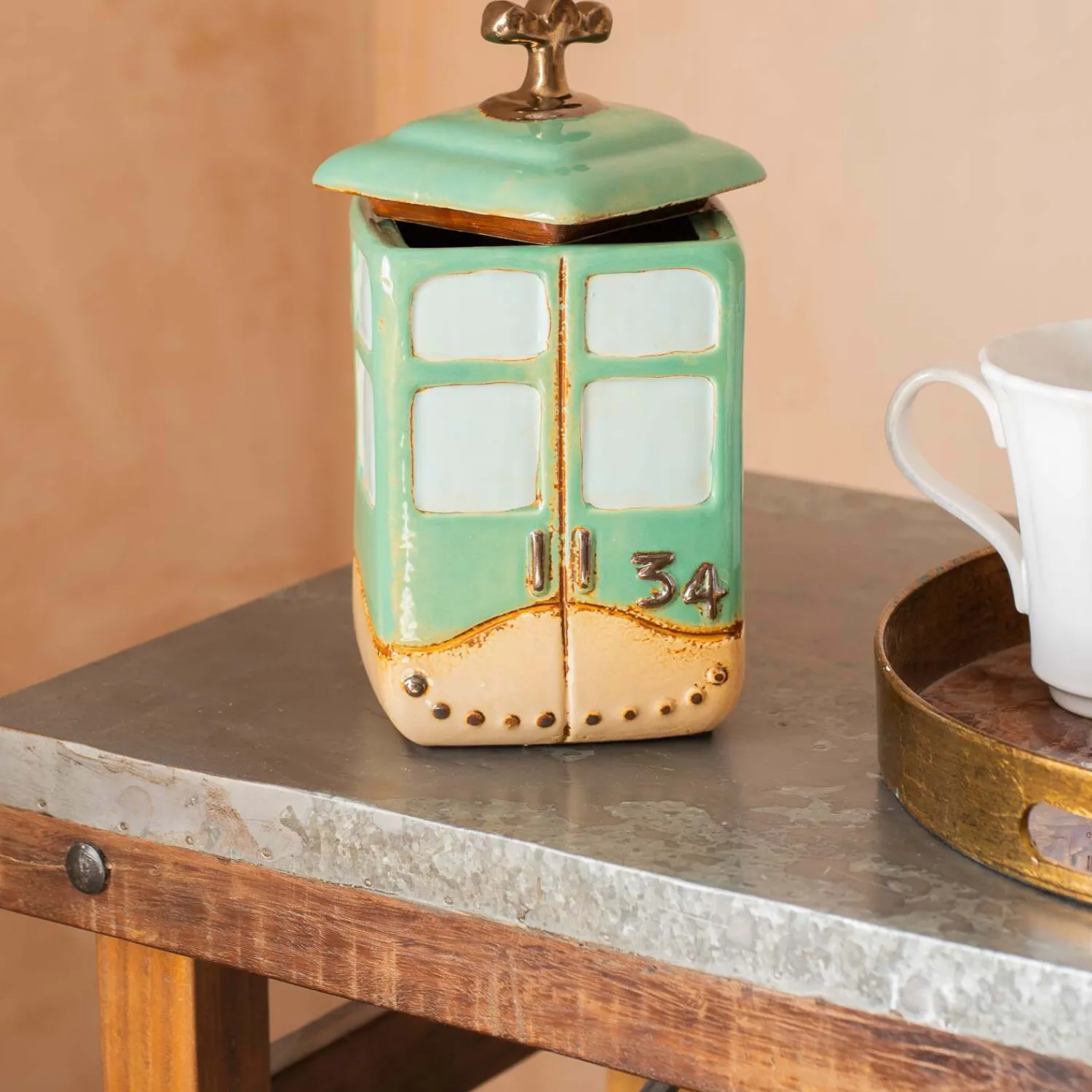 Graham & Green Green Cable Car Cookie Jar