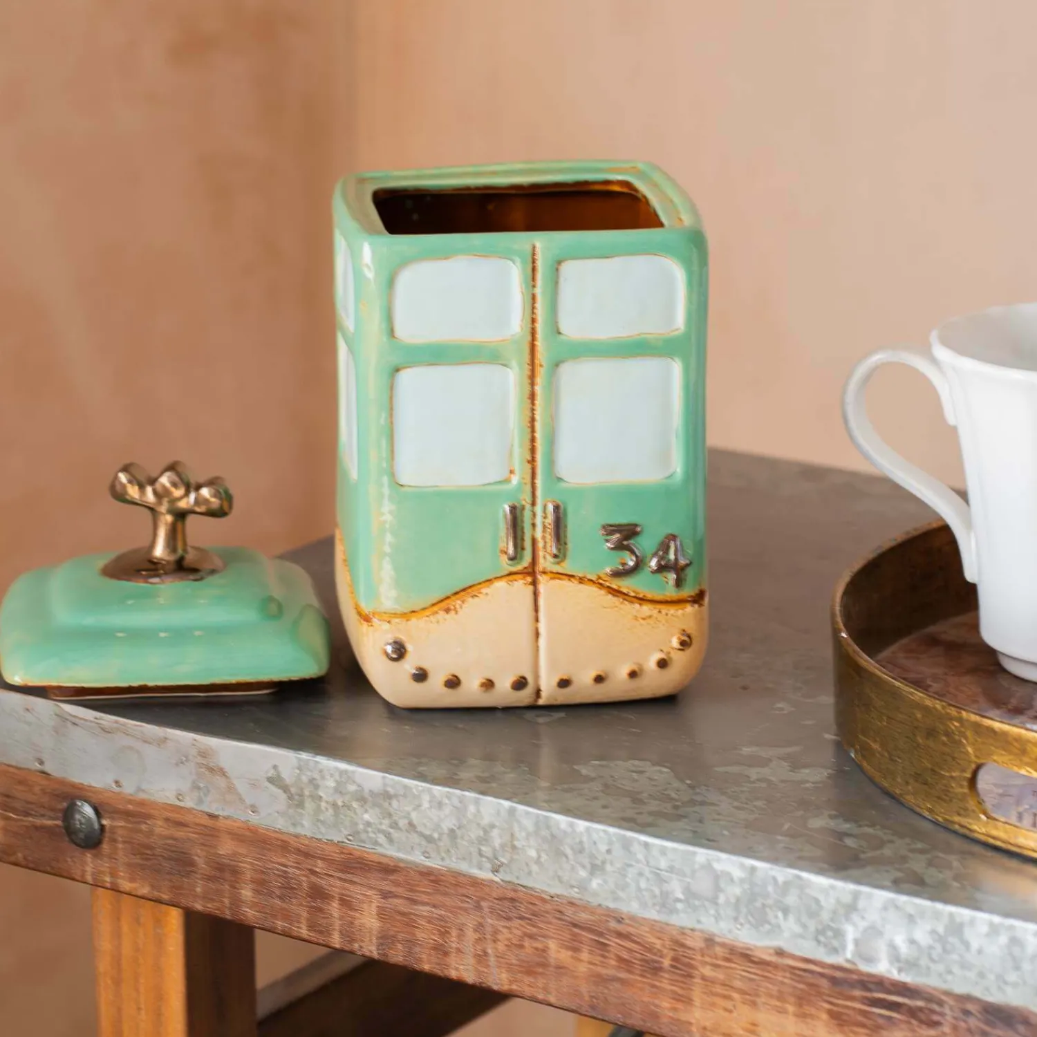 Graham & Green Green Cable Car Cookie Jar
