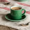 Graham & Green Green Ceramic Coffee Cup and Saucer