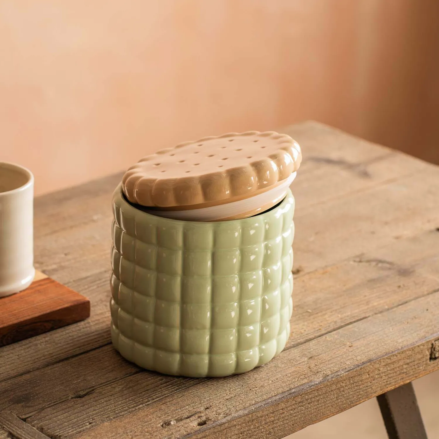 Graham & Green Green Ceramic Cookie Jar