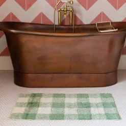 Graham & Green Green Gingham Tufted Bath Mat
