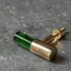 Graham & Green Green Glass and Brass Knob