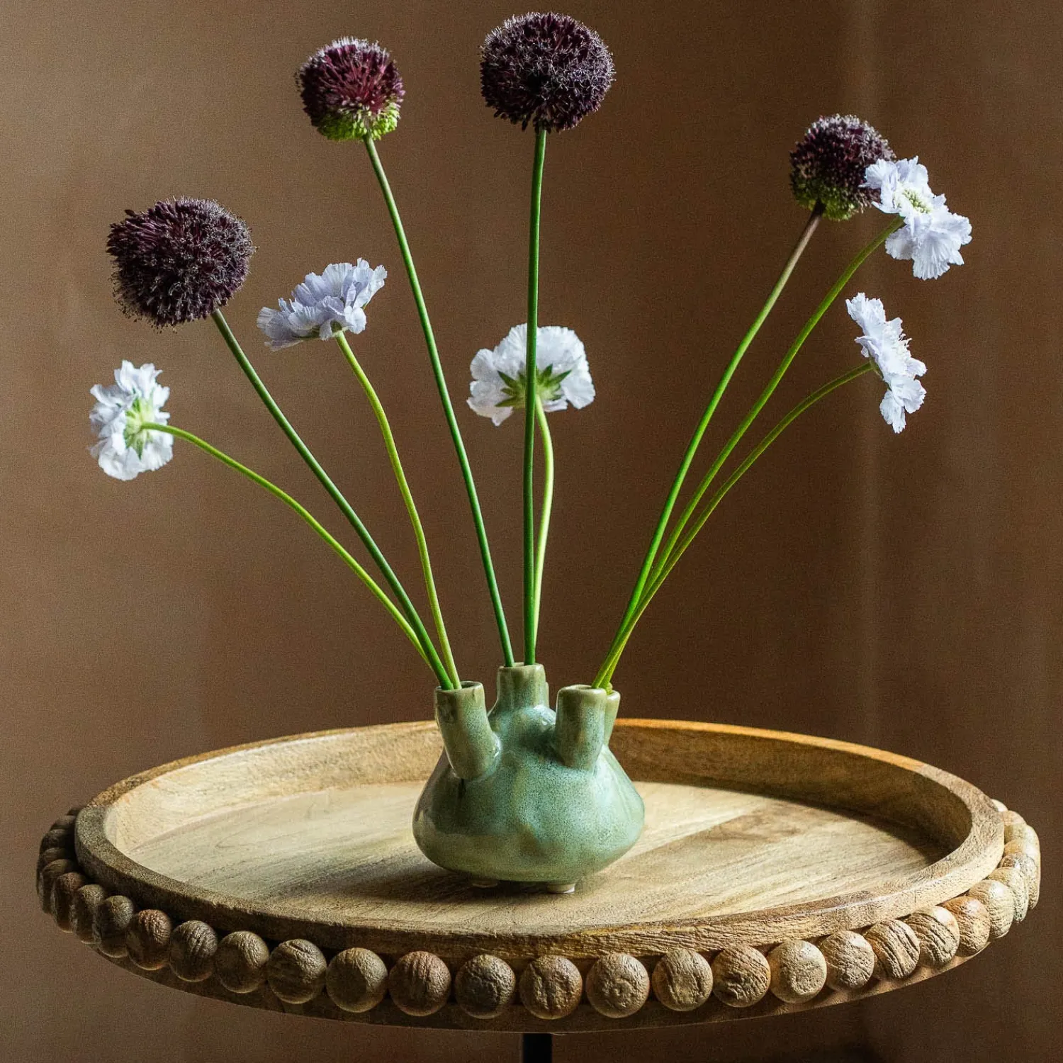 Graham & Green Green Glazed Ceramic Multi Stem Vase