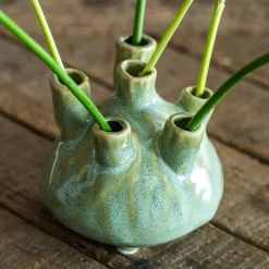 Graham & Green Green Glazed Ceramic Multi Stem Vase