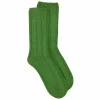 Graham & Green Green Plain Wool Socks