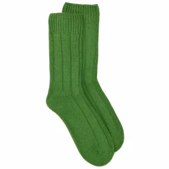 Graham & Green Green Plain Wool Socks