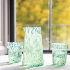 Graham & Green Green Speckled Glass Jug