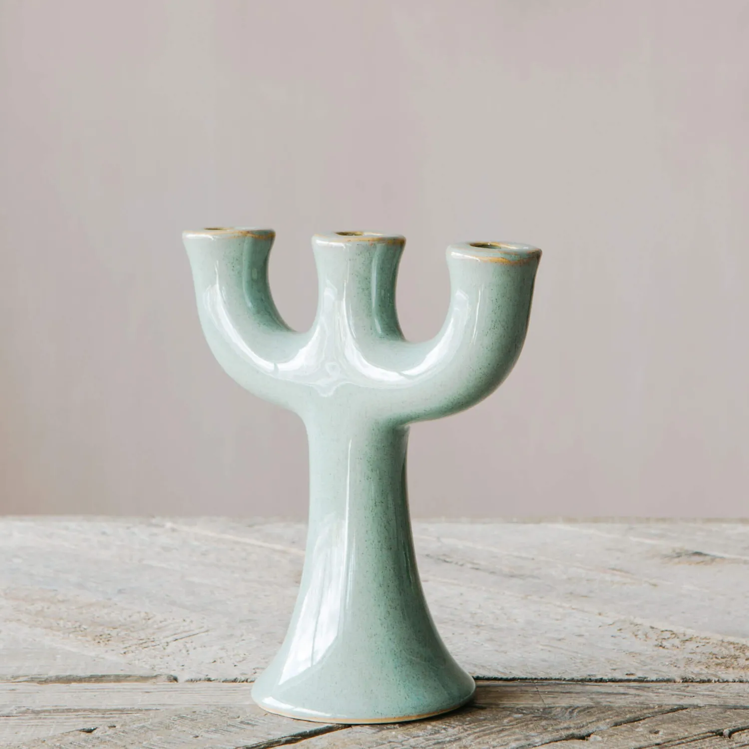 Graham & Green Green Stoneware Candle Holder