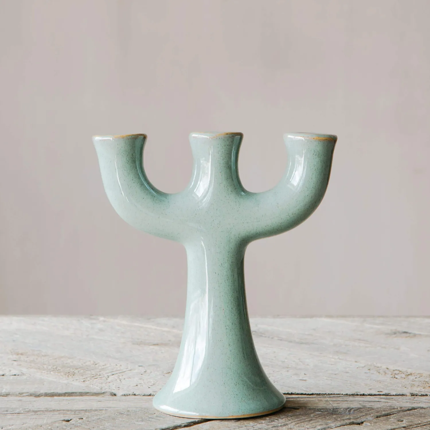 Graham & Green Green Stoneware Candle Holder