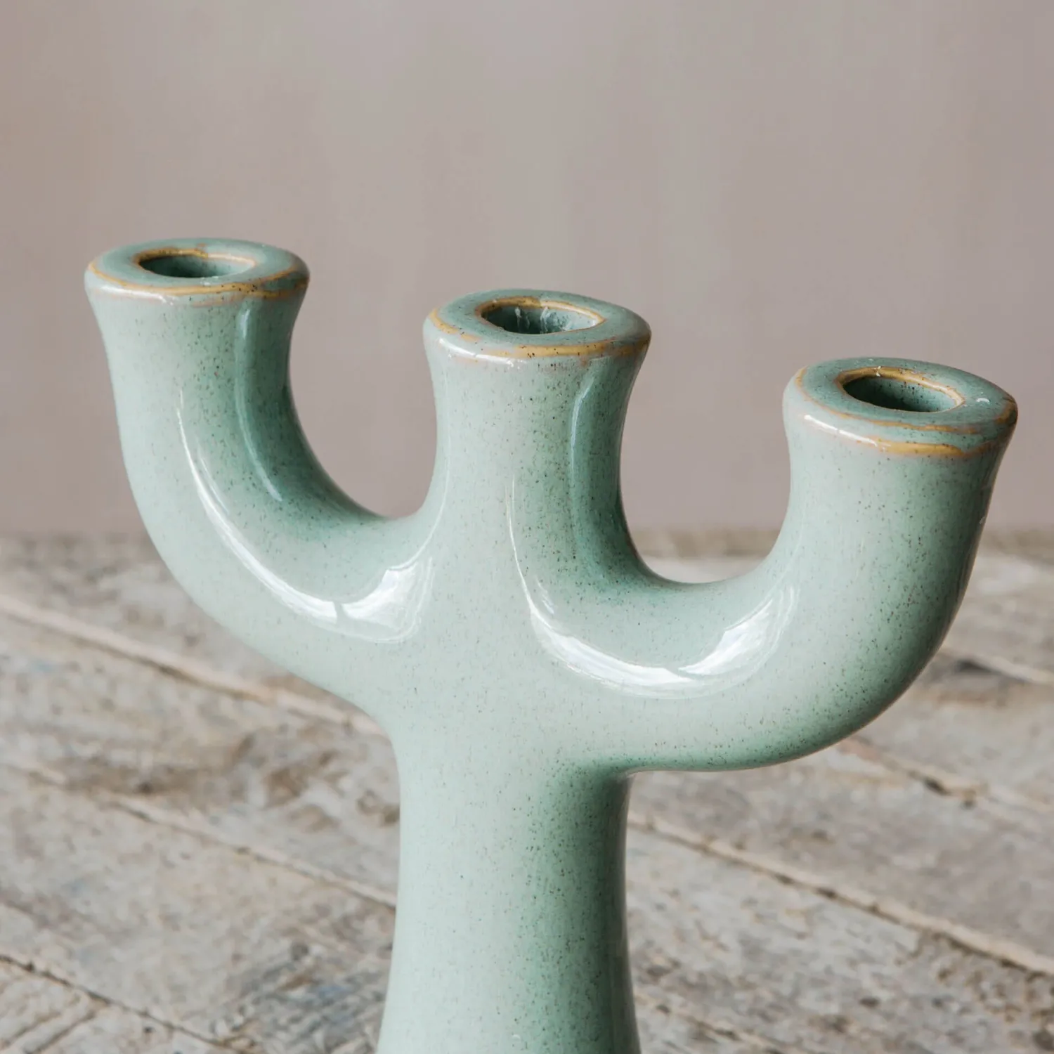 Graham & Green Green Stoneware Candle Holder