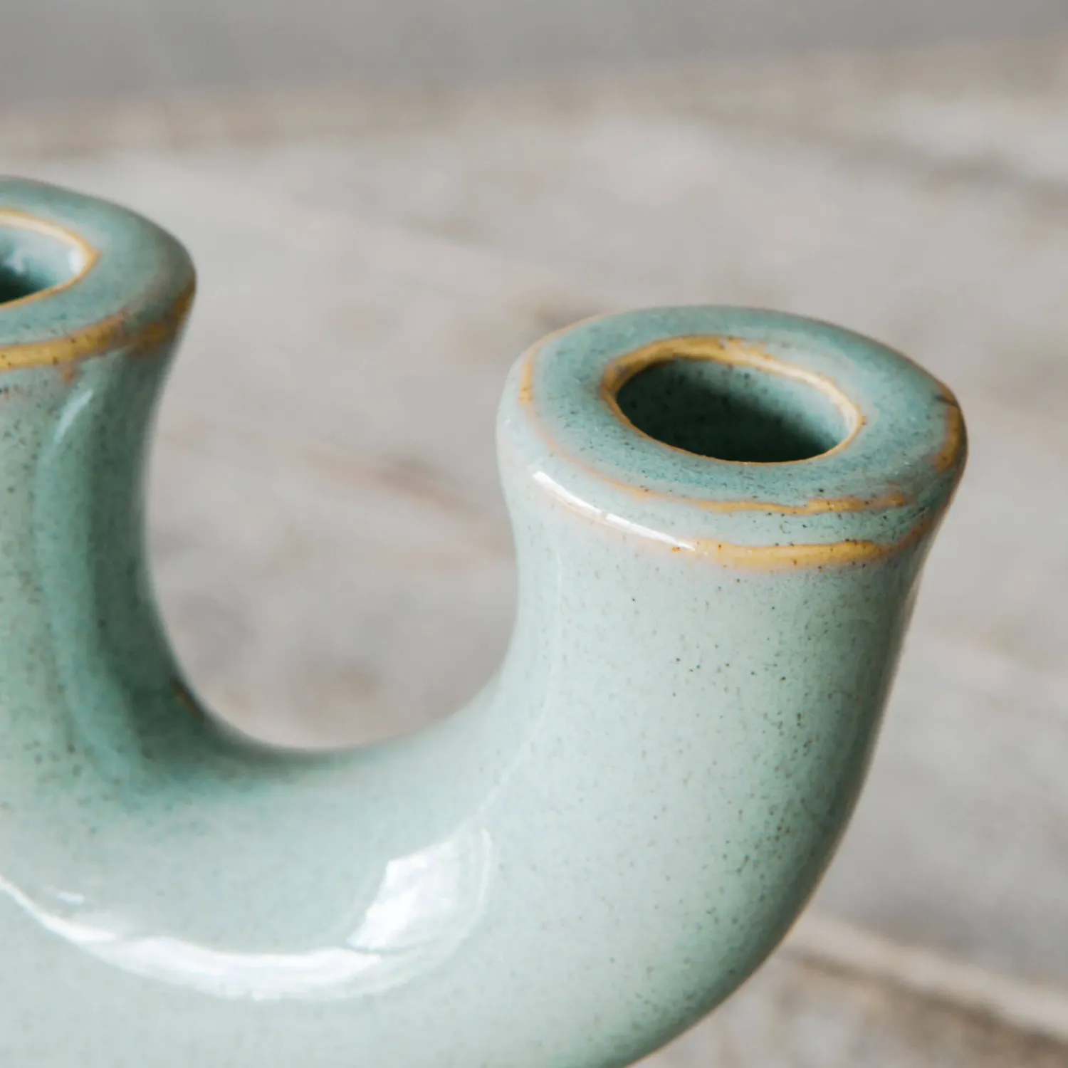 Graham & Green Green Stoneware Candle Holder