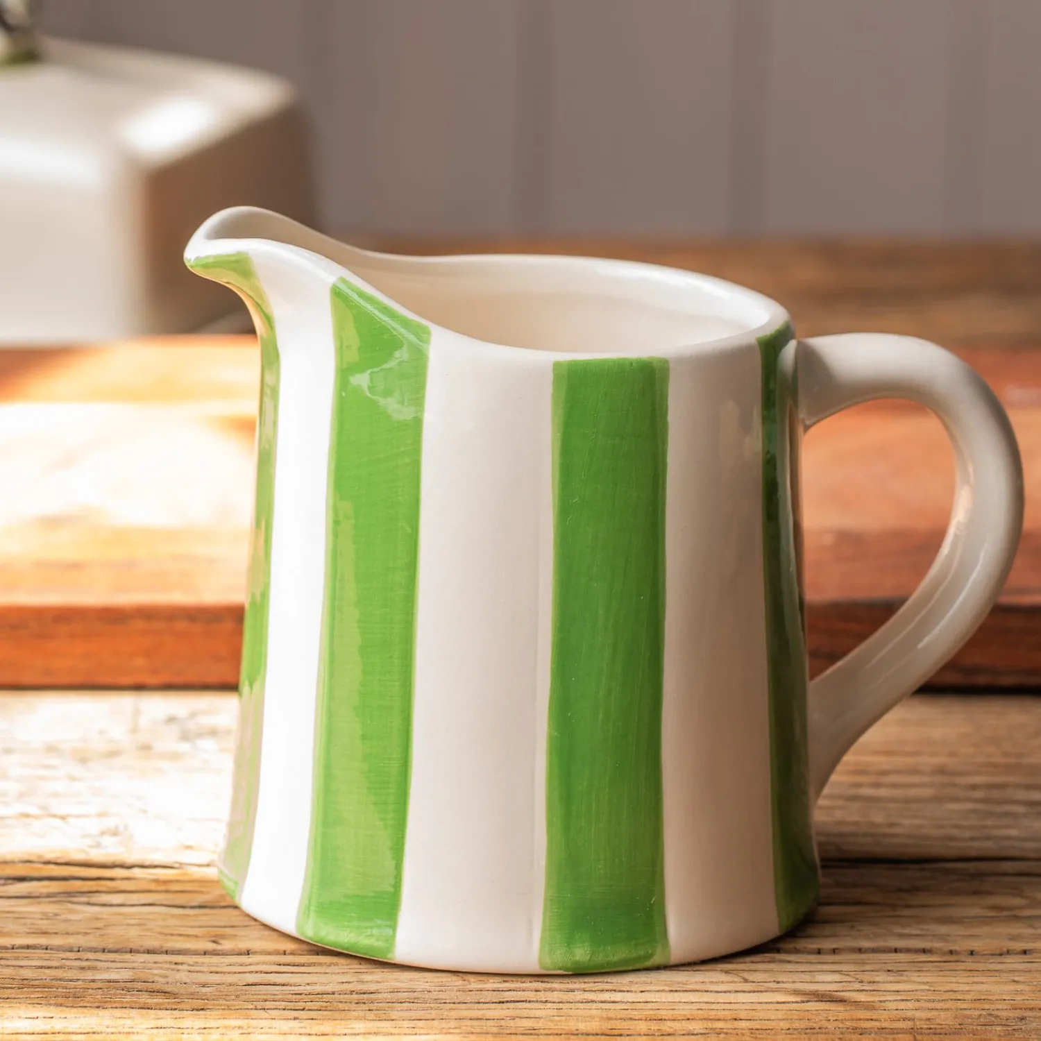 Graham & Green Green Stripe Creamer Jug