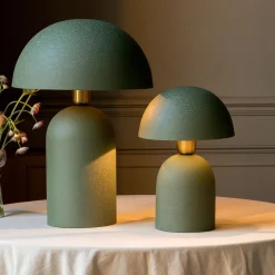 Graham & Green Green Textured Dome Table Lamps
