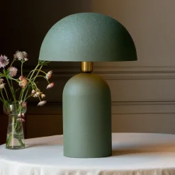 Graham & Green Green Textured Dome Table Lamps