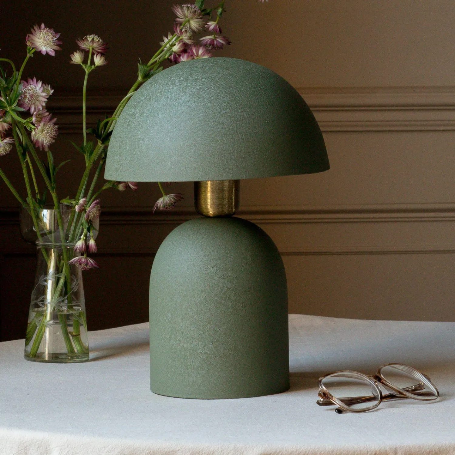Graham & Green Green Textured Dome Table Lamps